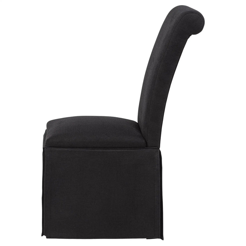 Shawna Upholstered Skirted Side Chair Black (Set of 2) by Unique Piece Furniture
