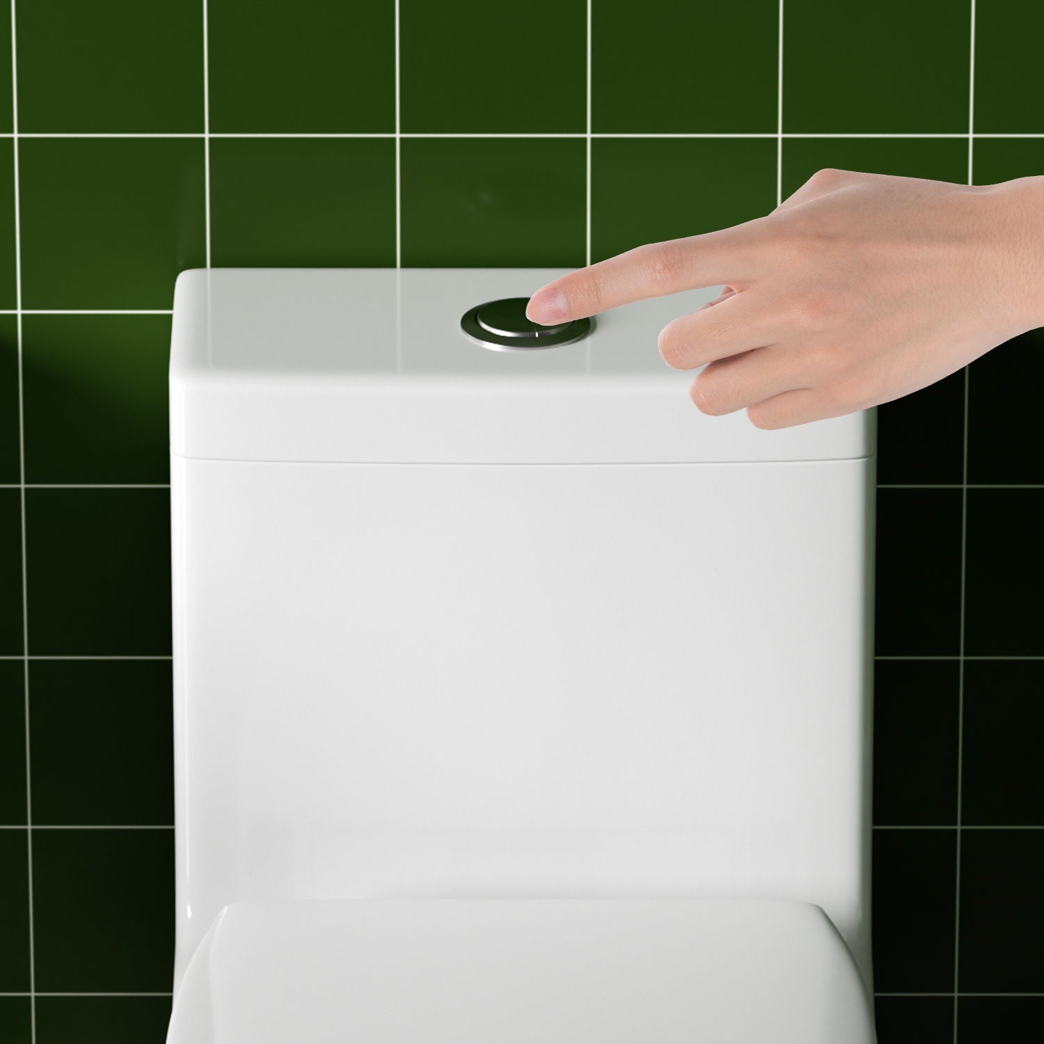 Gloss Tornado Flush 1 Piece Toilet With Soft Closing Seat, Water Saving Dual Flush - Gloss White by HouseOfZazla