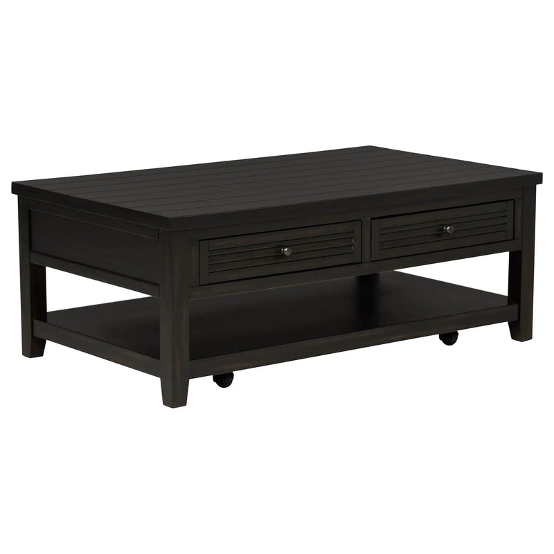 Concord 2-drawer Rectangular Coffee Table Distressed Java by Unique Piece Furniture