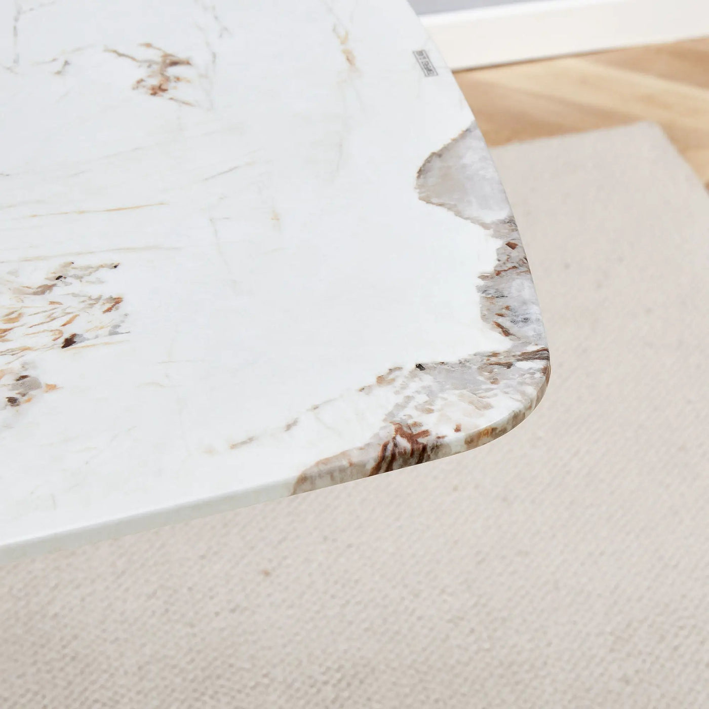 Luxurious Marble Patterned Dining Table With Metal Fork Legs by HouseOfZazla