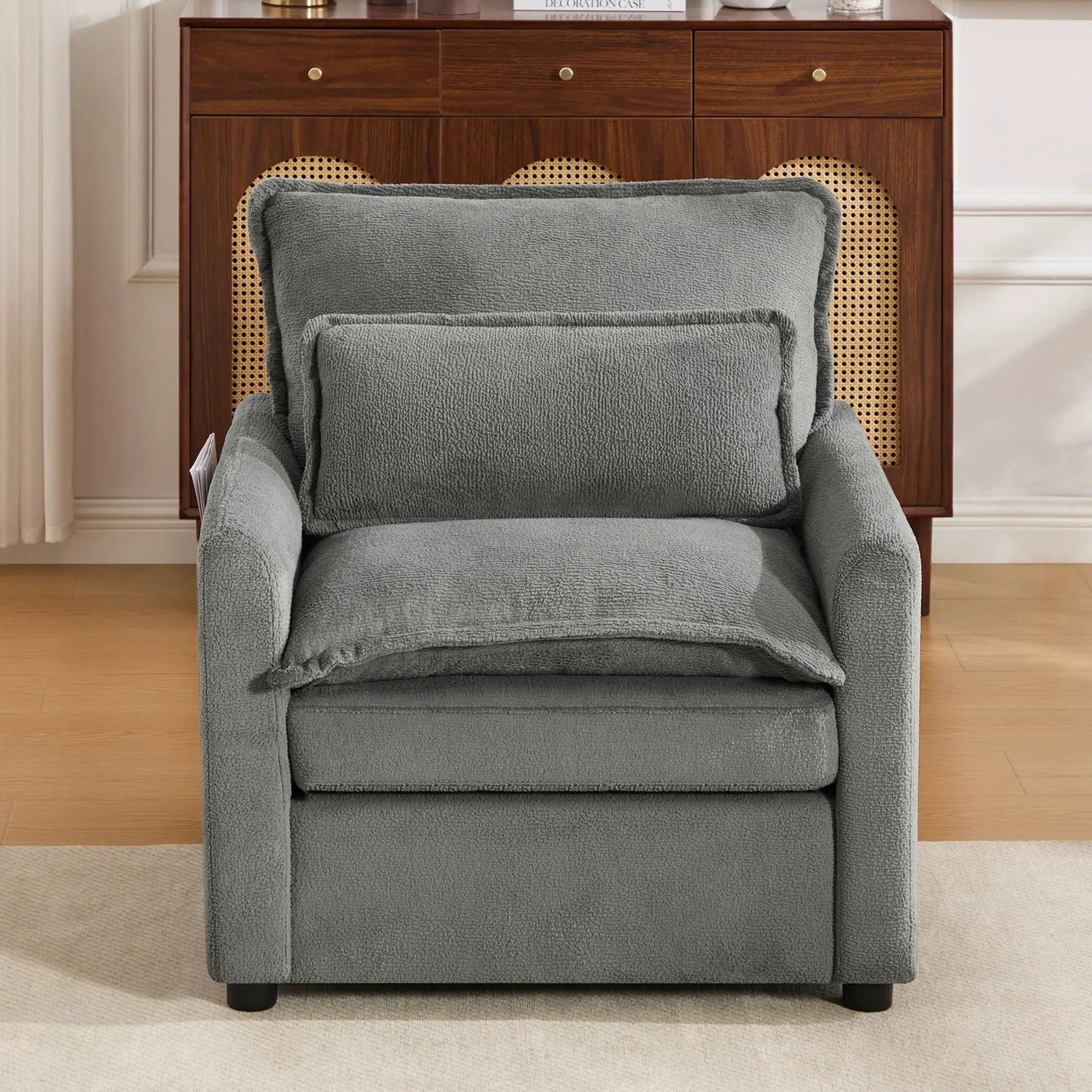 Modern Single Seat Accent Chair With Side Storage Pockets by HouseOfZazla