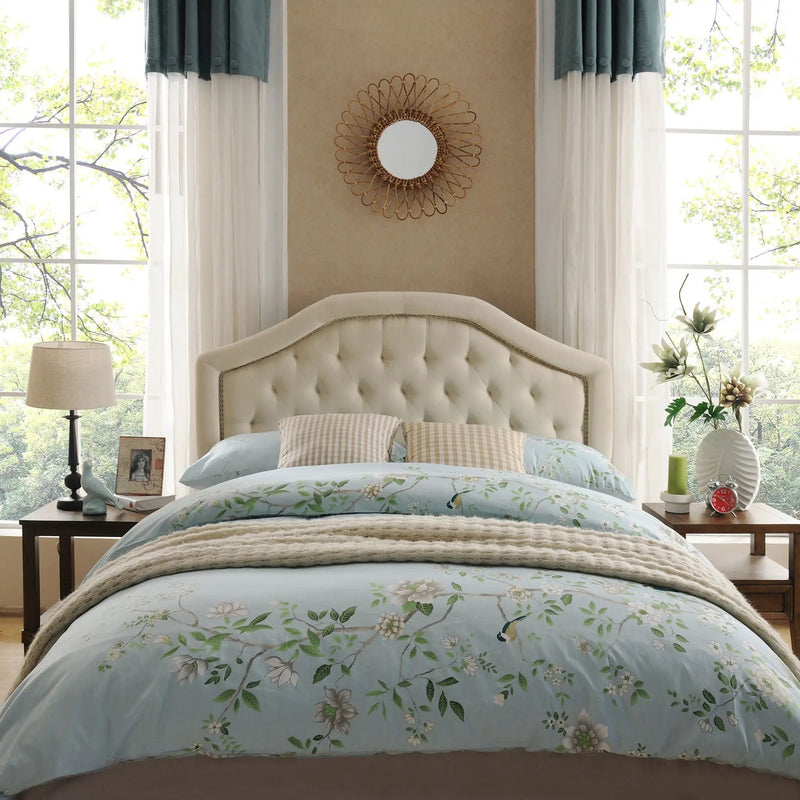 Queen & Full Size Headboard With Diamond Tufting And Nailhead Trim - Beige by HouseOfZazla