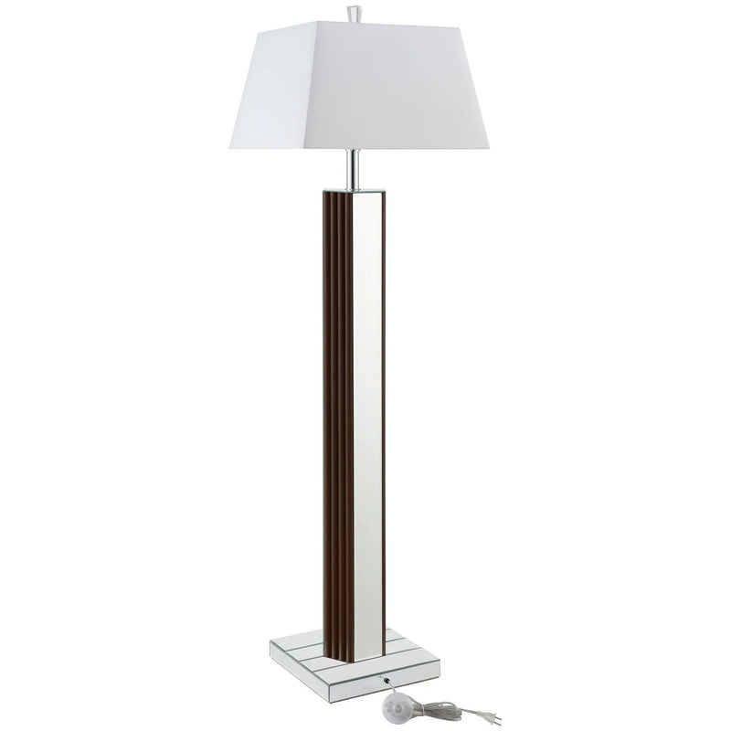 Elena 67-inch Square Tapered Mirrored Floor Lamp Brown by Unique Piece Furniture