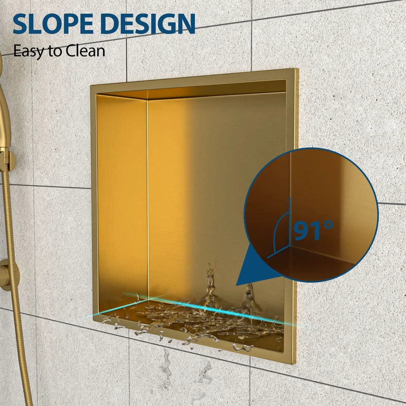 Stainless Steel Shower Niche With Seamless Design For Bathroom Storage by HouseOfZazla