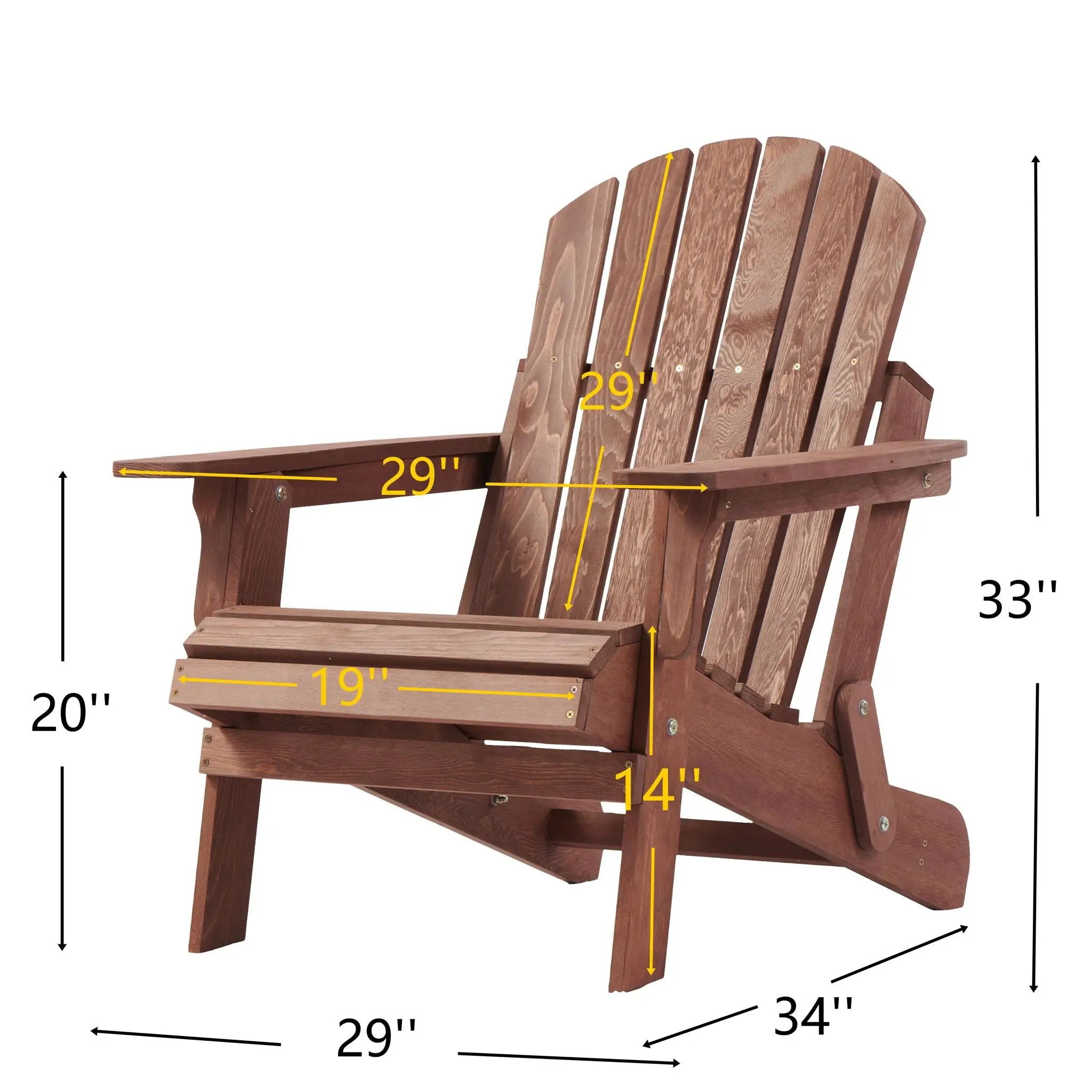 Oversize Outdoor Folding Adirondack Chair, Patio Chair For Garden by Unique Piece Furniture