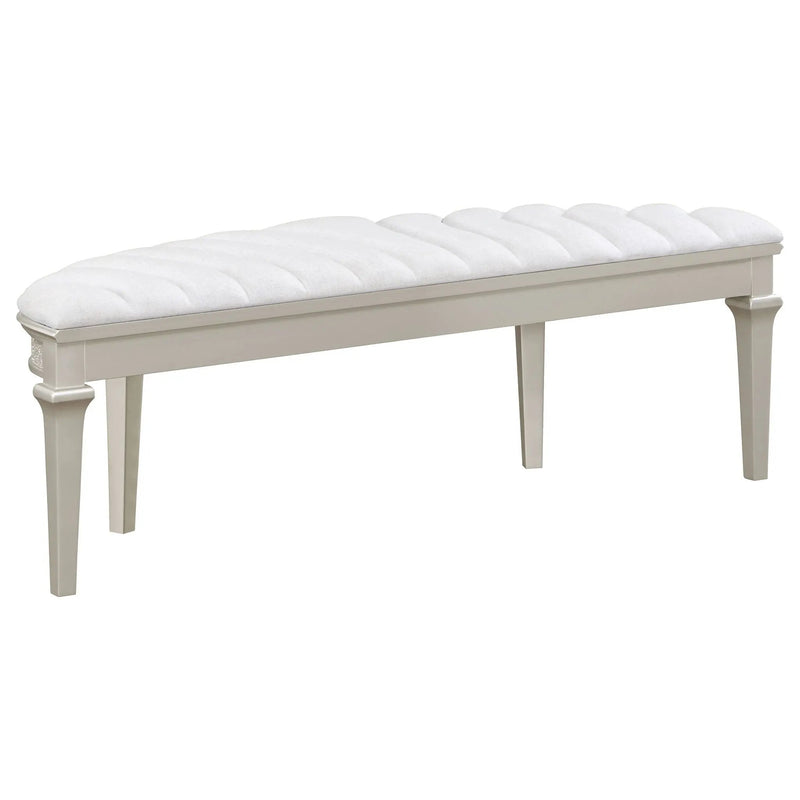 Colwood - Upholstered Curved With Channel Tufting And Slender Tapered Legs - Silver Gray by HouseOfZazla