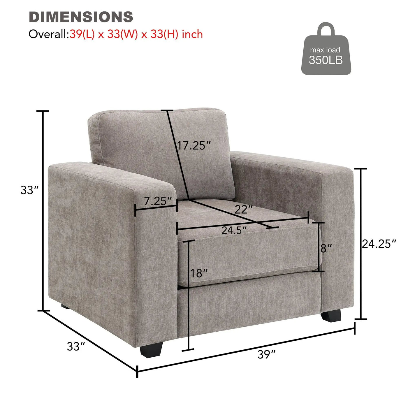 Oversized Accent Chair With Widen Arm For Living Room by HouseOfZazla