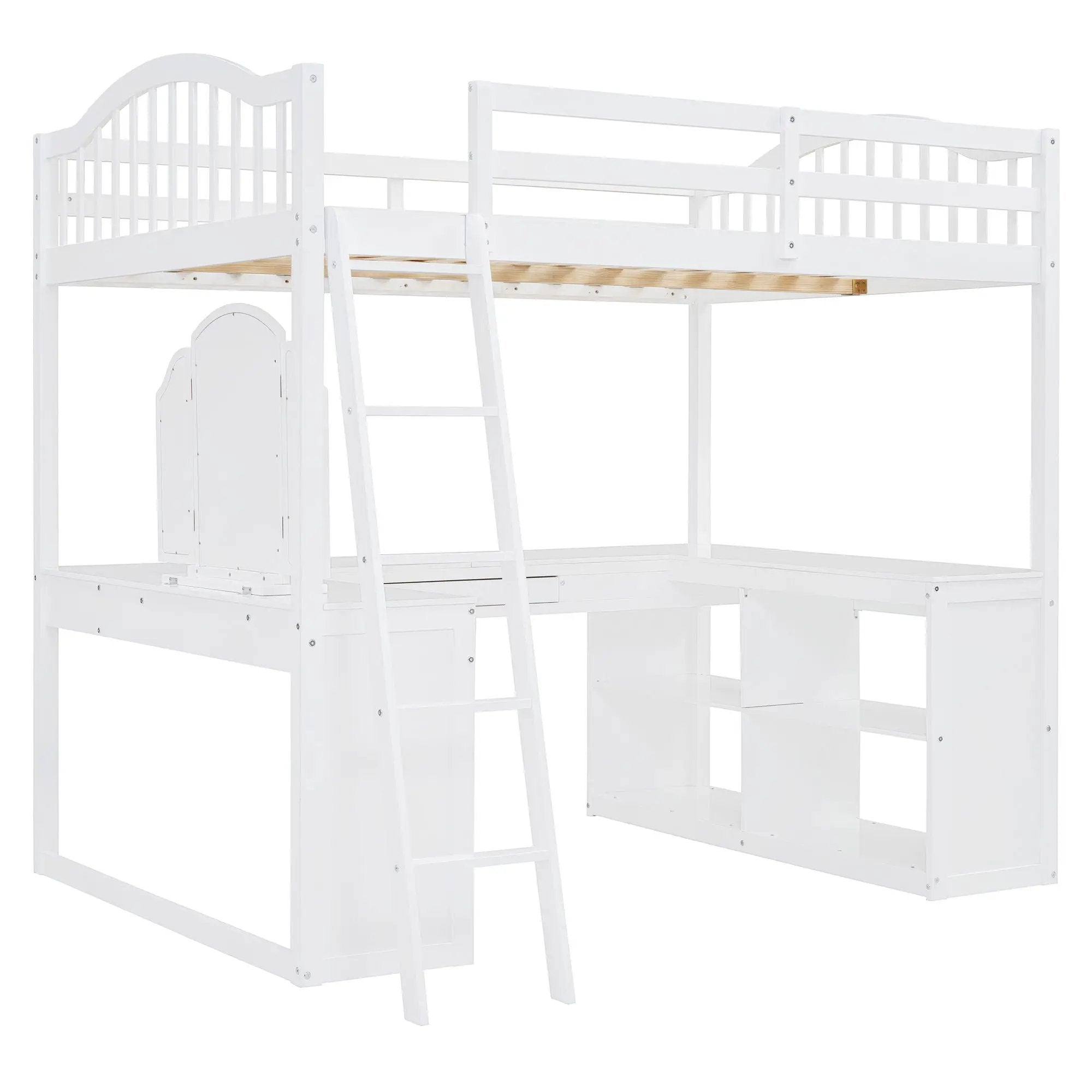 Loft Bed With Drawers, Cabinet, Shelves With Desk by HouseOfZazla