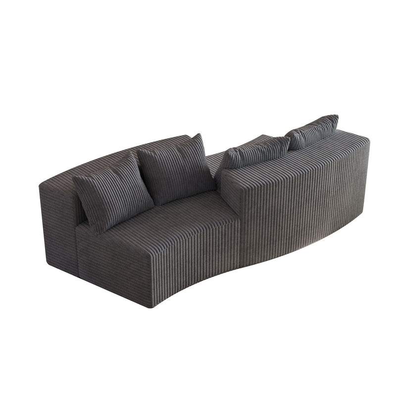 Curved Sectional Sofa With 4 Pillows, Modular Semi Circular Design by HouseOfZazla