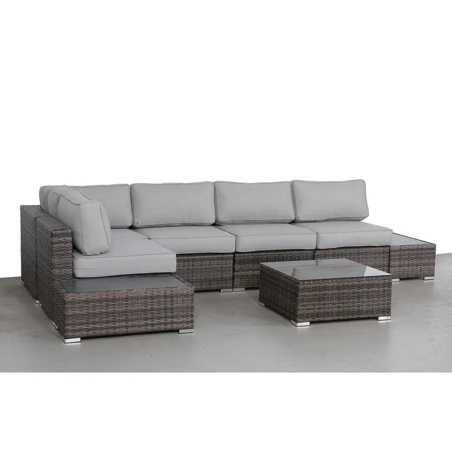 Wicker Sectional Seating Group With Cushions by Unique Piece Furniture