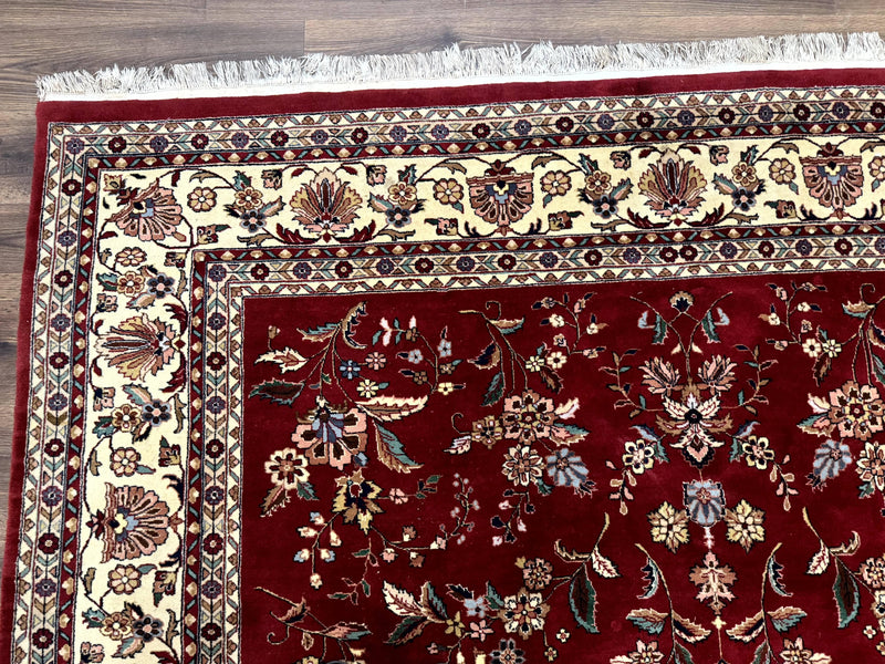 Indo Persian Rug 8x10, Red and Cream, Floral, Pande Cameron by Jewel Rugs