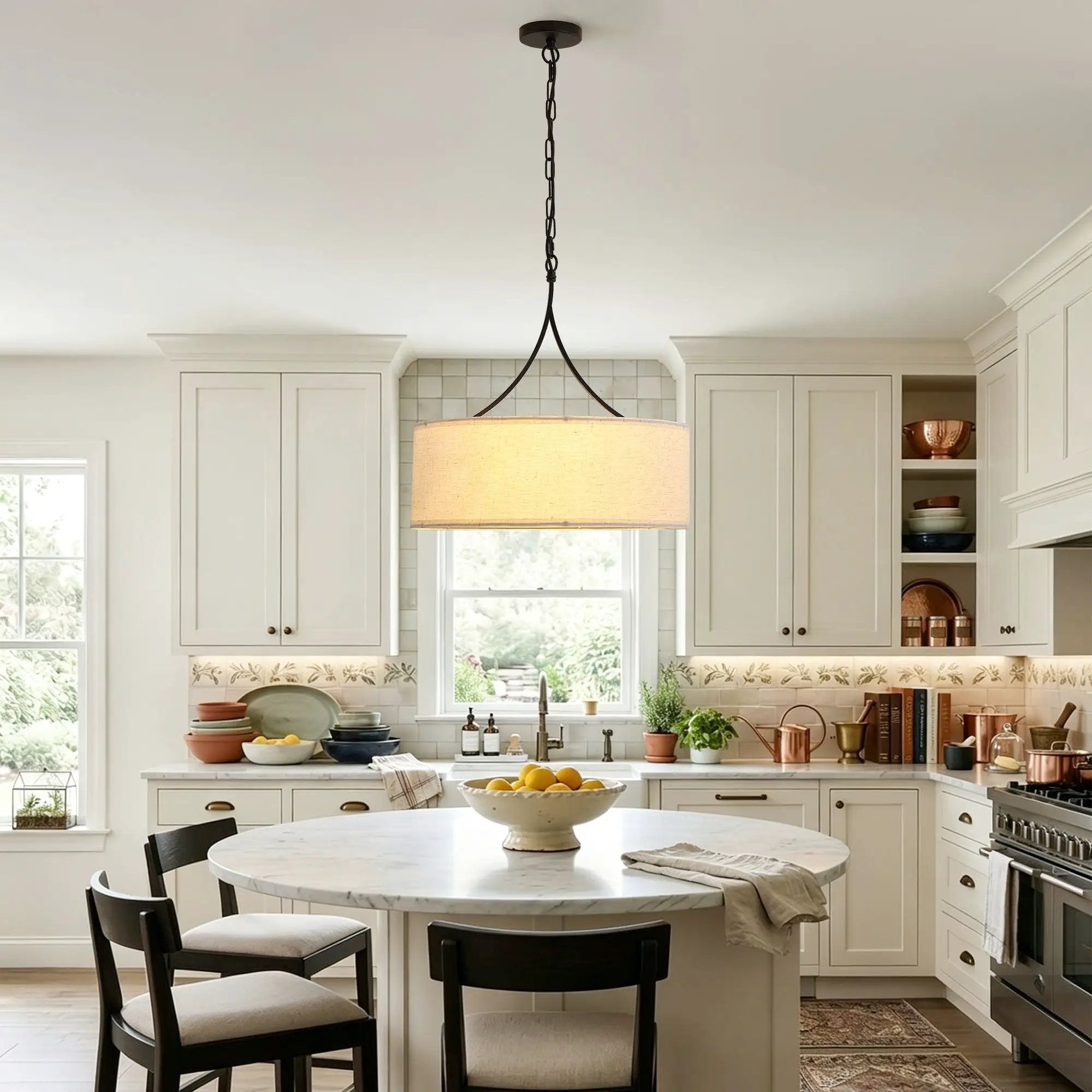 3 Light Drum Pendant Light by Unique Piece Furniture
