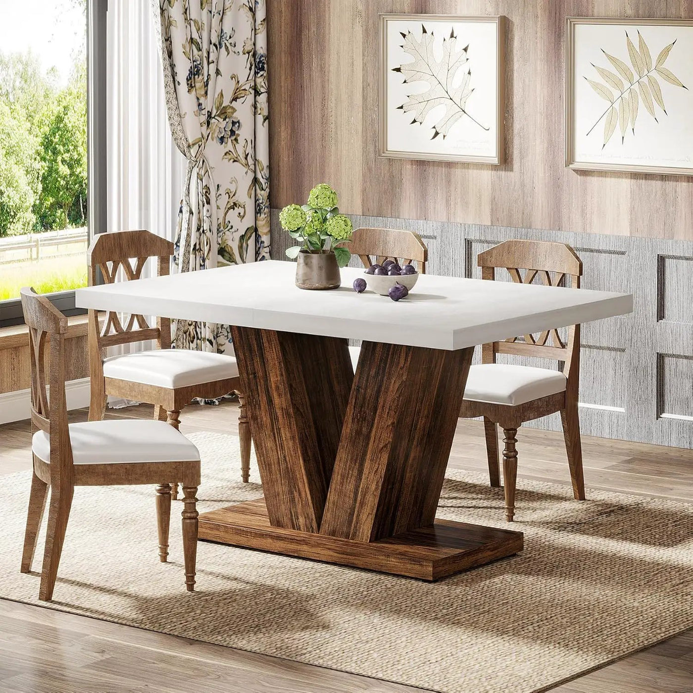 Dining Table With Pedestal Base For 4 - 6 People by HouseOfZazla