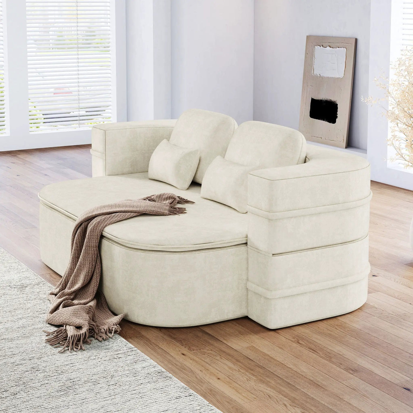 2 In 1 Foldable Sofa Bed With Multi Functional Blanket, Floor Lounge Sofa by HouseOfZazla