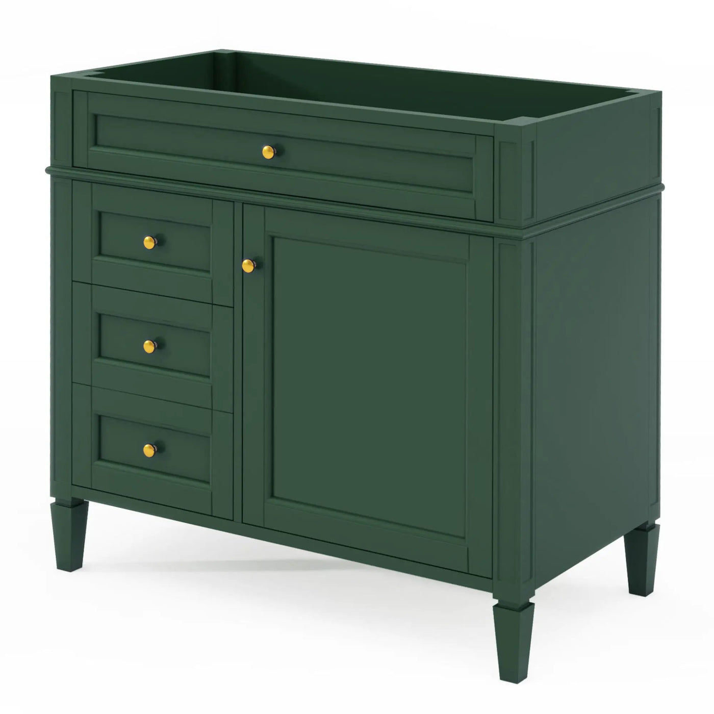 Bathroom Vanity With 2 Drawers And Tip-Out Drawer, Storage Cabinet by HouseOfZazla