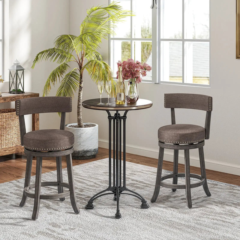Counter Height Swivel Bar Stools Set of 2 - 24 & 29 Inch by DirectDeals