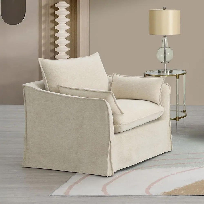 Shane - Chair With 2 Pillows - Beige Linen by Unique Piece Furniture
