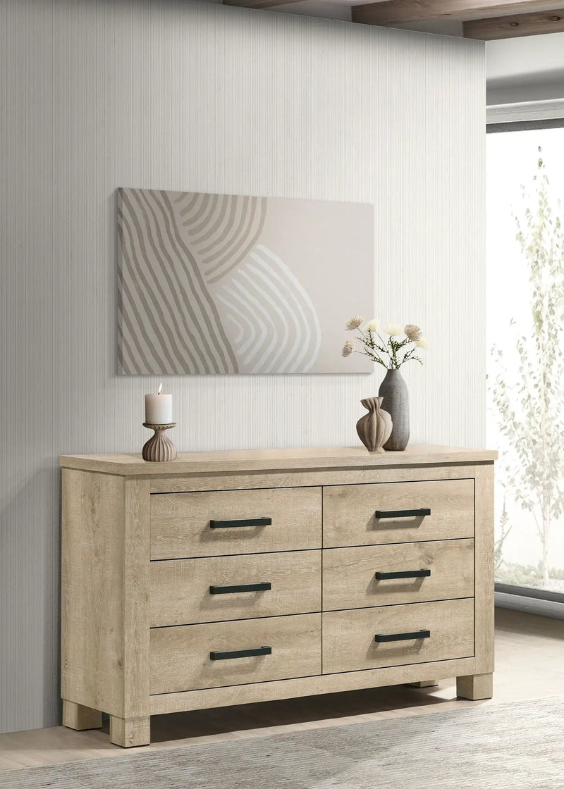 Oakglen 6-drawer Bedroom Dresser Weathered Oak by Unique Piece Furniture