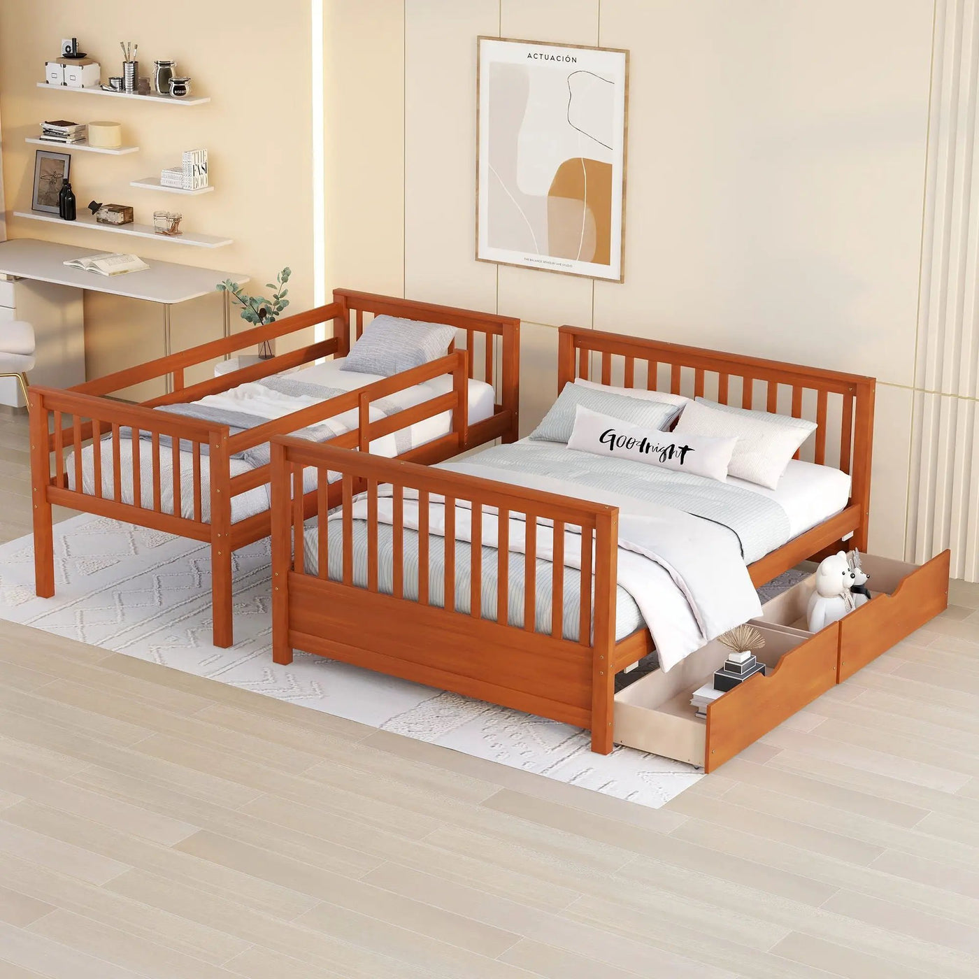 Bunk Bed With Ladders And 2 Storage Drawers by Unique Piece Furniture