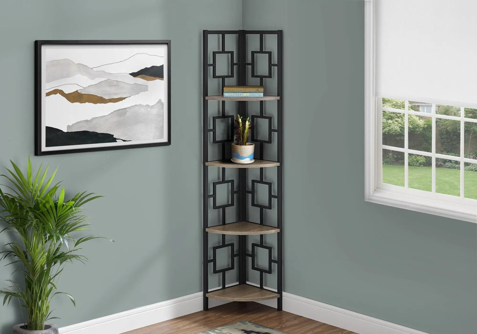 4 Tier Corner Bookshelf - Contemporary & Modern by HouseOfZazla
