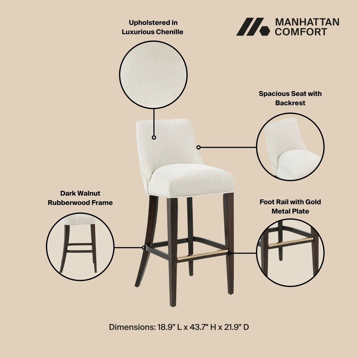 Beever - Barstool With Backrest by HouseOfZazla