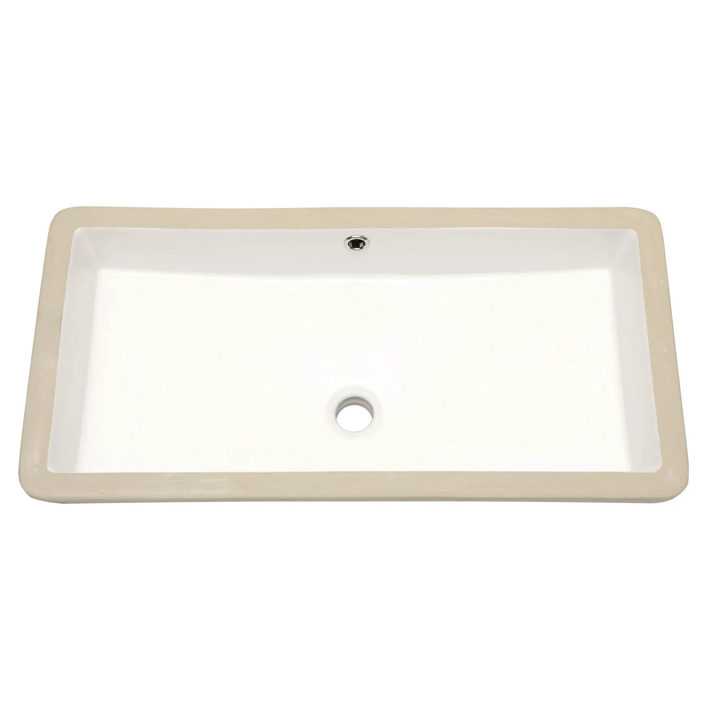Modern Rectangular Undermount Bathroom Sink With Overflow Ceramic by HouseOfZazla