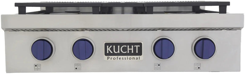Kucht 30 Inch Gas Sealed Burner Rangetop KFX309T-B by Farmhouse Kitchen and Bath