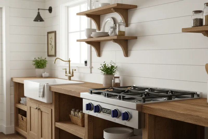 Kucht 30 Inch Gas Sealed Burner Rangetop KFX309T-B by Farmhouse Kitchen and Bath