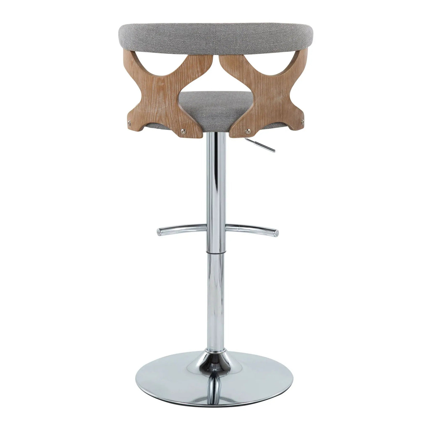 Gardenia - Contemporary Adjustable Barstool With Swivel / Rounded T Footrest (Set of 2) by HouseOfZazla
