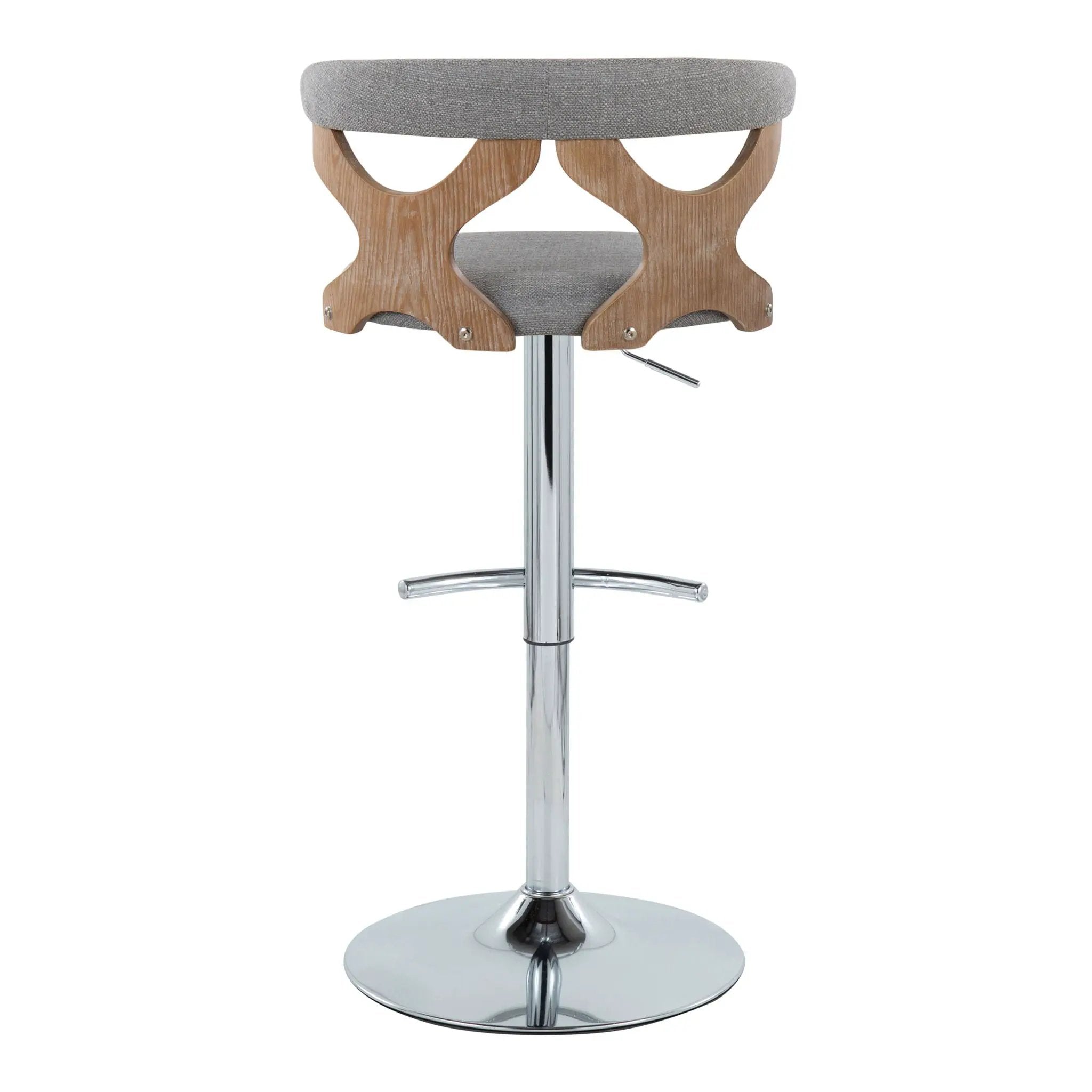 Gardenia - Contemporary Adjustable Barstool With Swivel / Rounded T Footrest (Set of 2) by Unique Piece Furniture