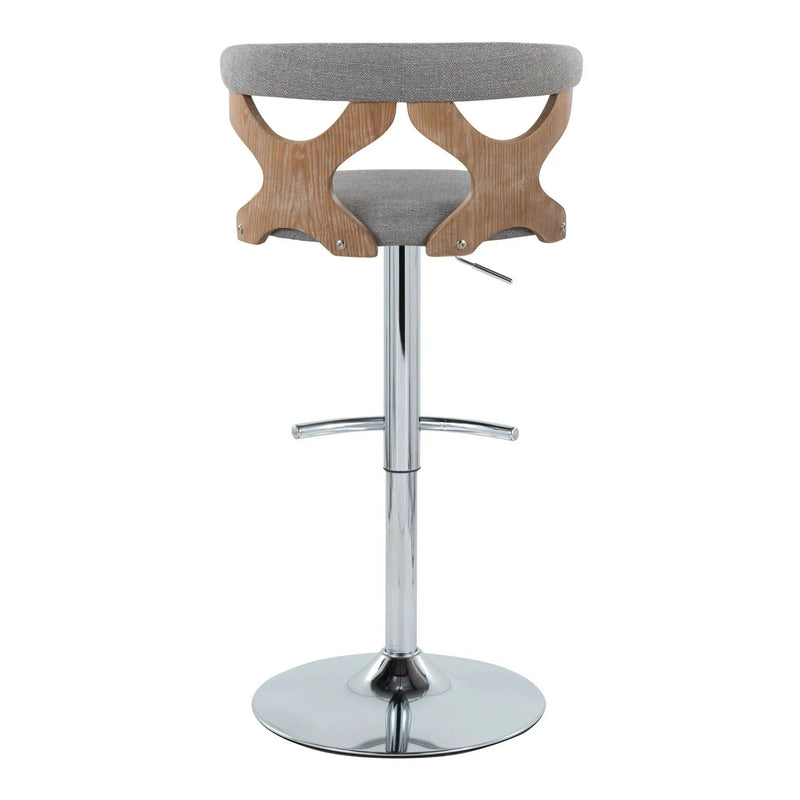 Gardenia - Contemporary Adjustable Barstool With Swivel / Rounded T Footrest (Set of 2) by Unique Piece Furniture