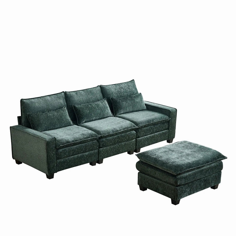 Modern Comfy L Shaped Sectional Sofa With Movable Ottoman by Unique Piece Furniture