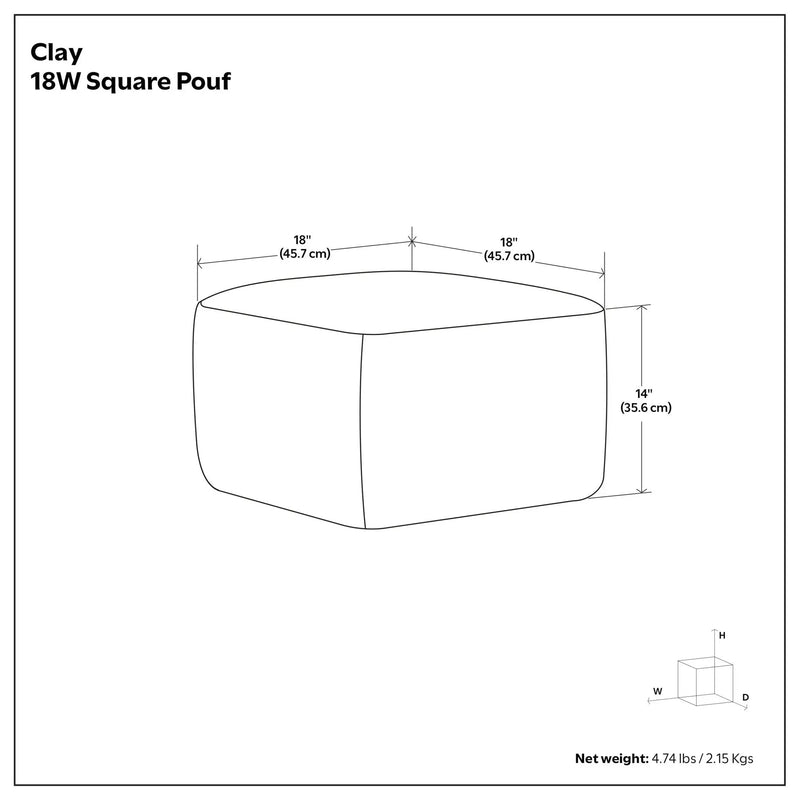 Clay - Square Pouf, Upholstered by Unique Piece Furniture