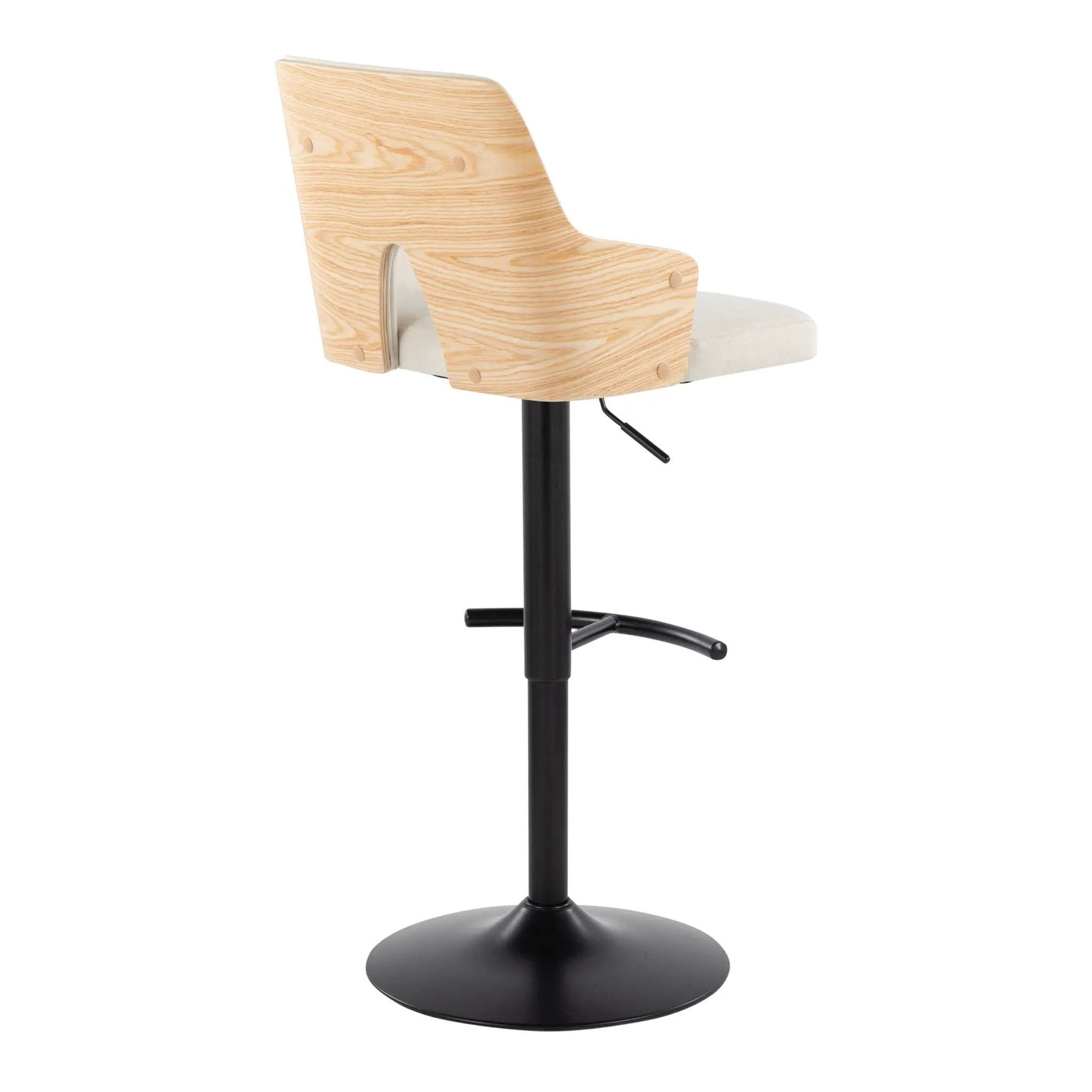 Stella - Contemporary Adjustable Barstool Stool With Swivel And Rounded T Footrest (Set of 2) by HouseOfZazla