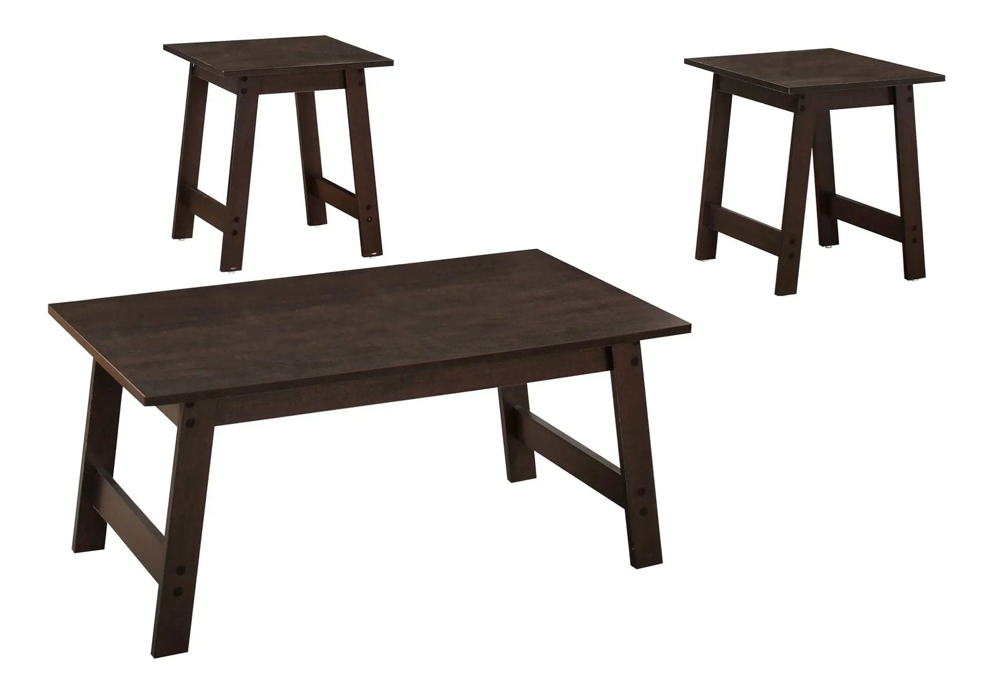 Table Set, Coffee, End, Side, Accent, Living Room Transitional (Set of 3) by Unique Piece Furniture
