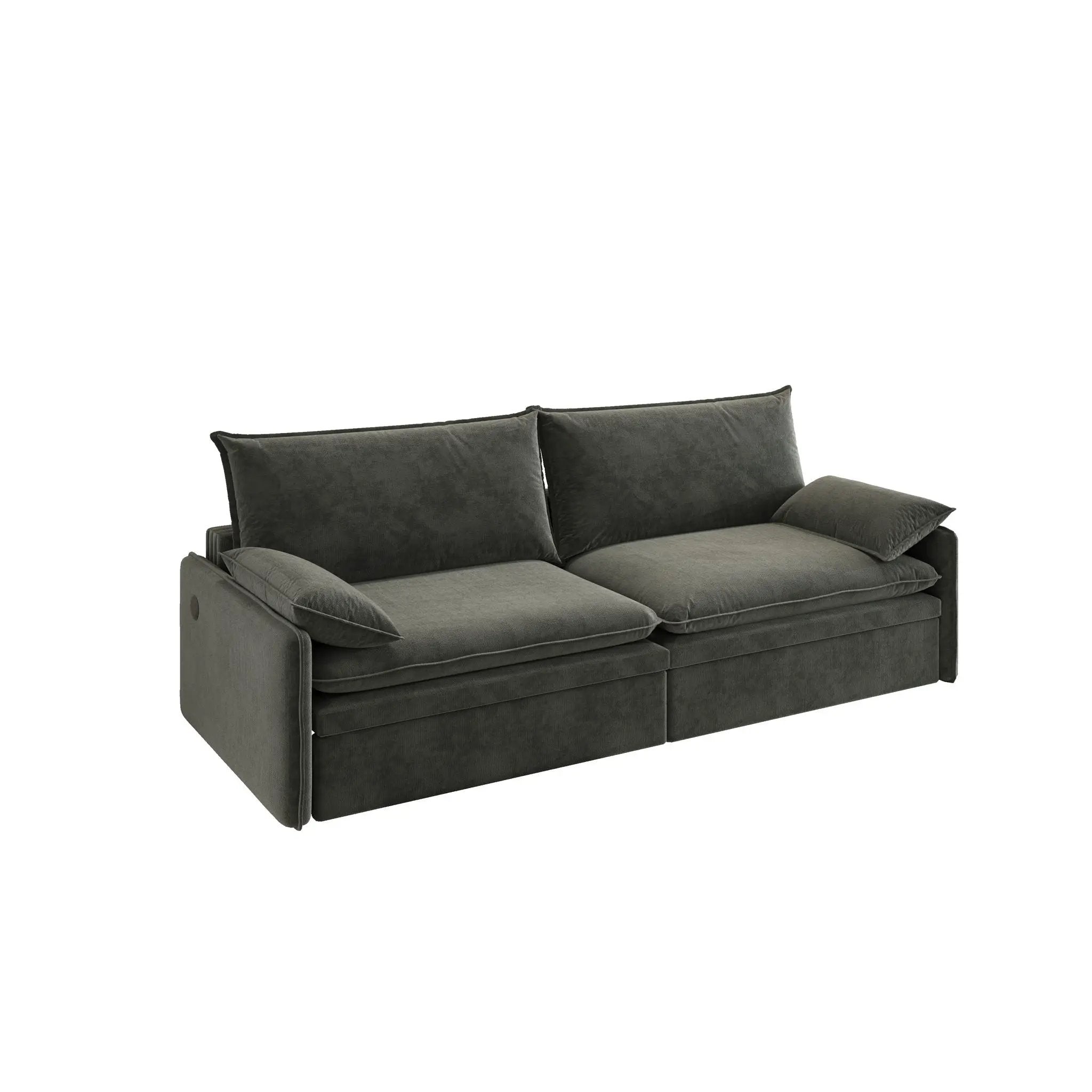 4 Seat Convertible Sleeper Sofa Bed, Modern With Storage