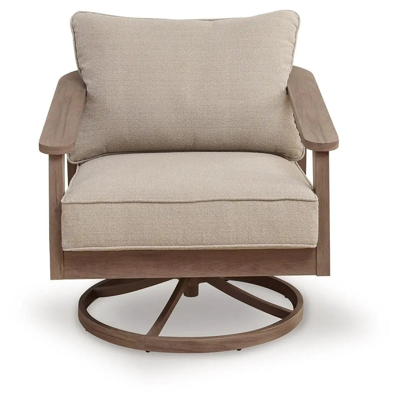 Harmony Headlands - Swivel Lounge With Cushion - Natural / Gray by Unique Piece Furniture