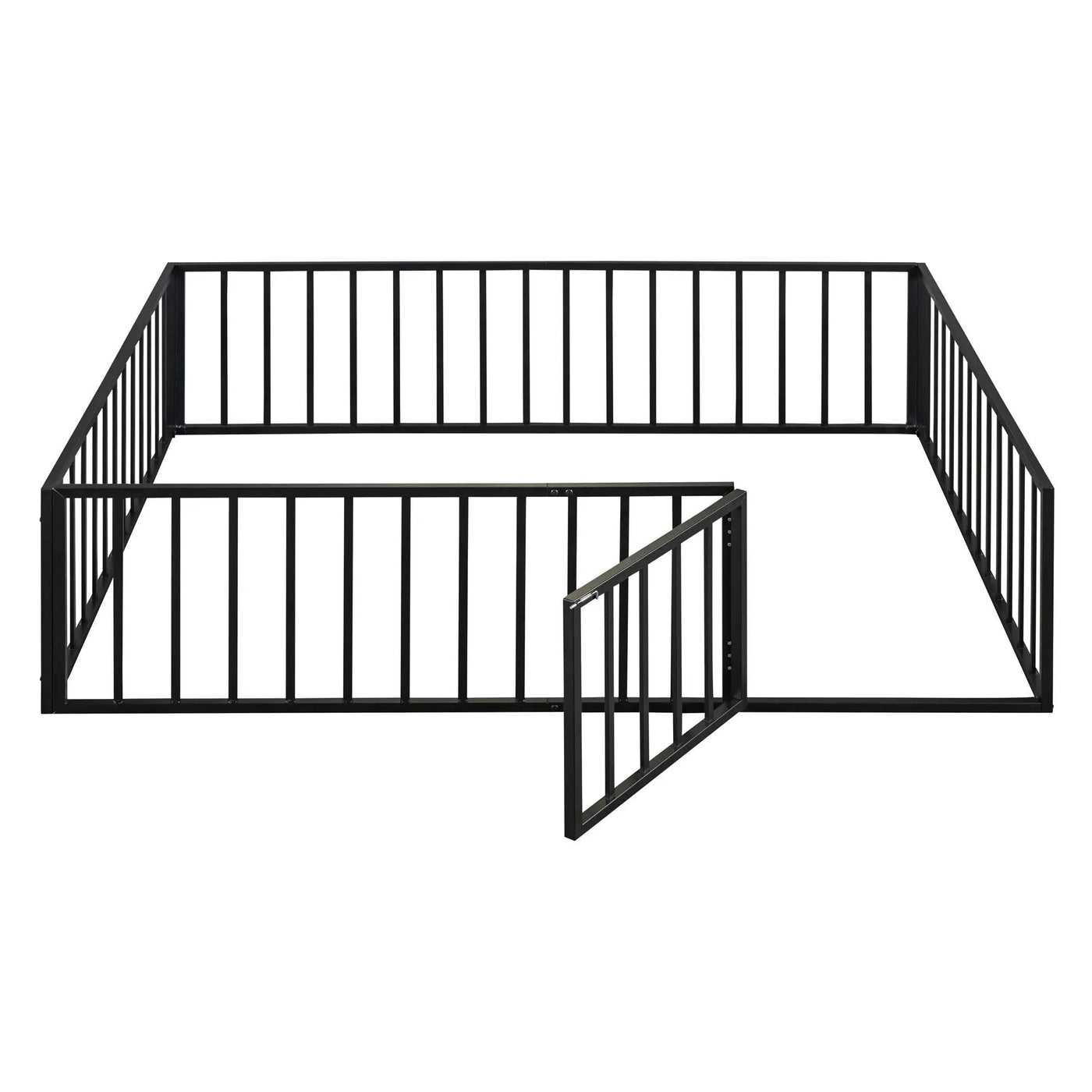 Metal Floor Bed Frame With Fence And Door by Unique Piece Furniture