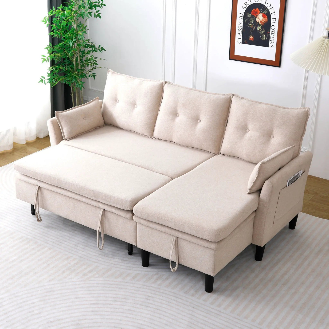 L-Shaped Reversible Chaise Sectional Sofa With Storage by HouseOfZazla