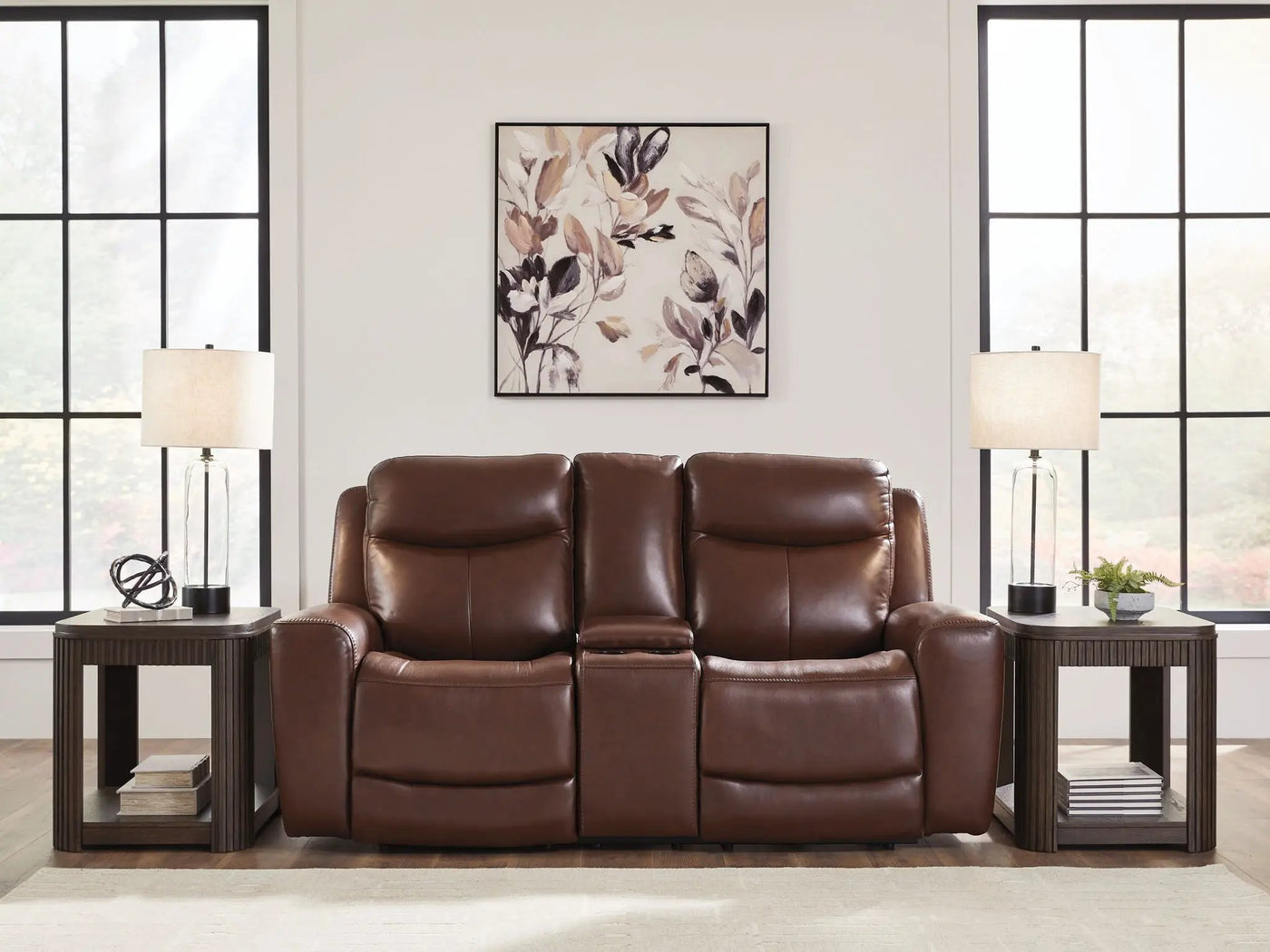 Bexhurst - Power Reclining Loveseat With Console / Adjustable Headrest by Unique Piece Furniture