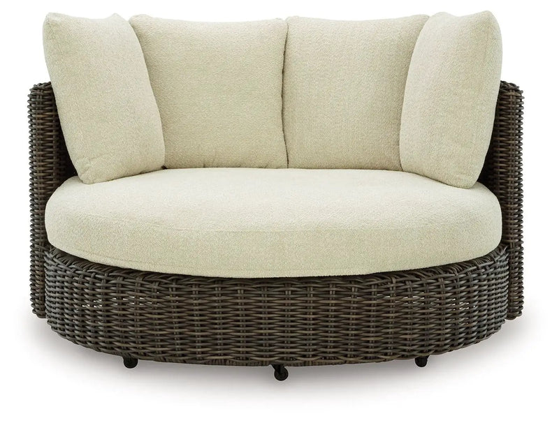 Kimora - Swivel Lounge Chair With Cushion - Beige / Dark Brown by Unique Piece Furniture