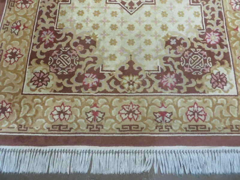 Vintage Chinese Wool Rug 4x6 by Jewel Rugs