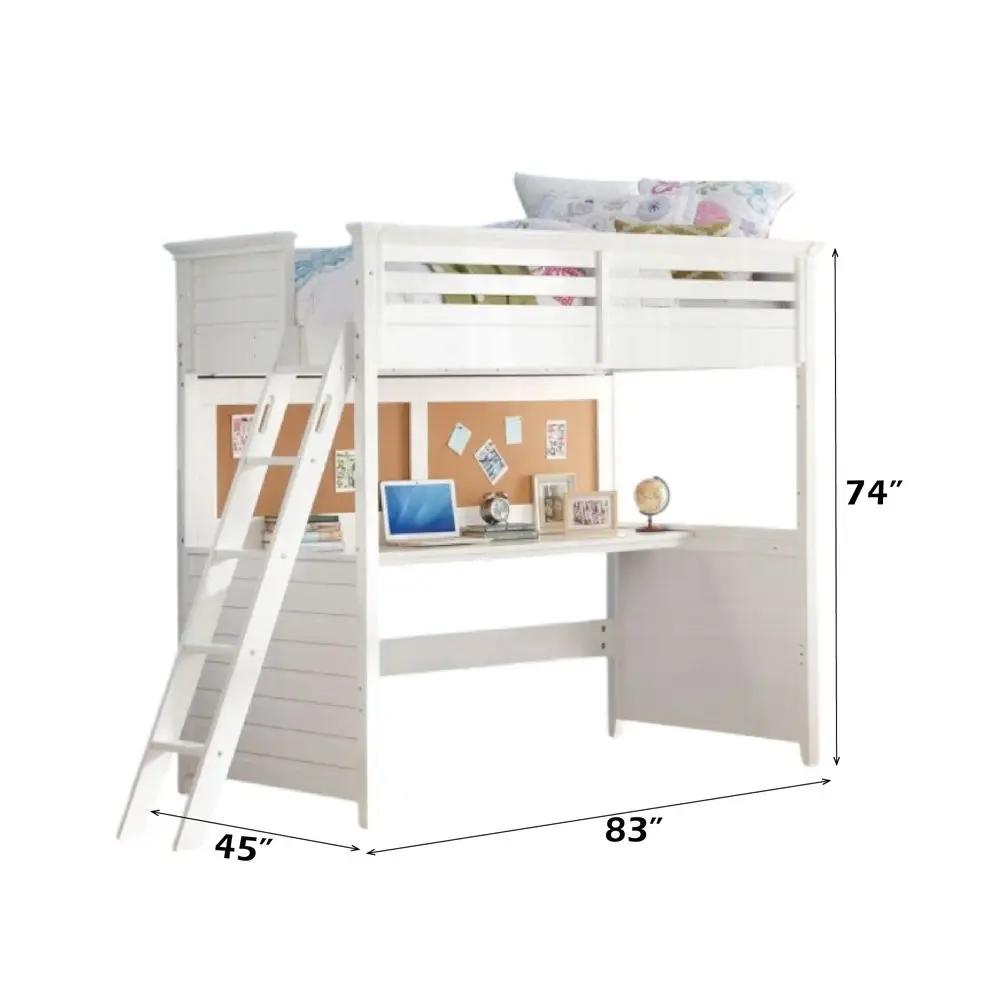 Lacey - Twin Loft Bed With Desk - White by Unique Piece Furniture