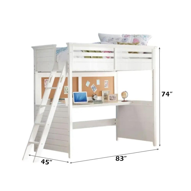 Lacey - Twin Loft Bed With Desk - White by Unique Piece Furniture