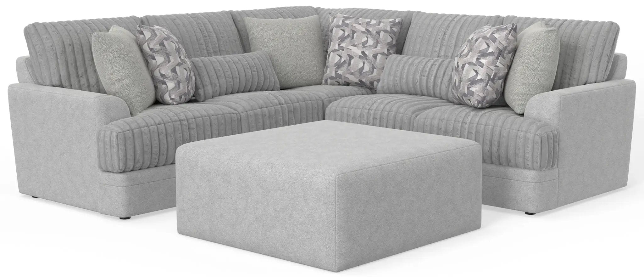 Titan - Sectional With Comfort Coil Seating, Cocktail Ottoman And Accent Pillows Included by Unique Piece Furniture