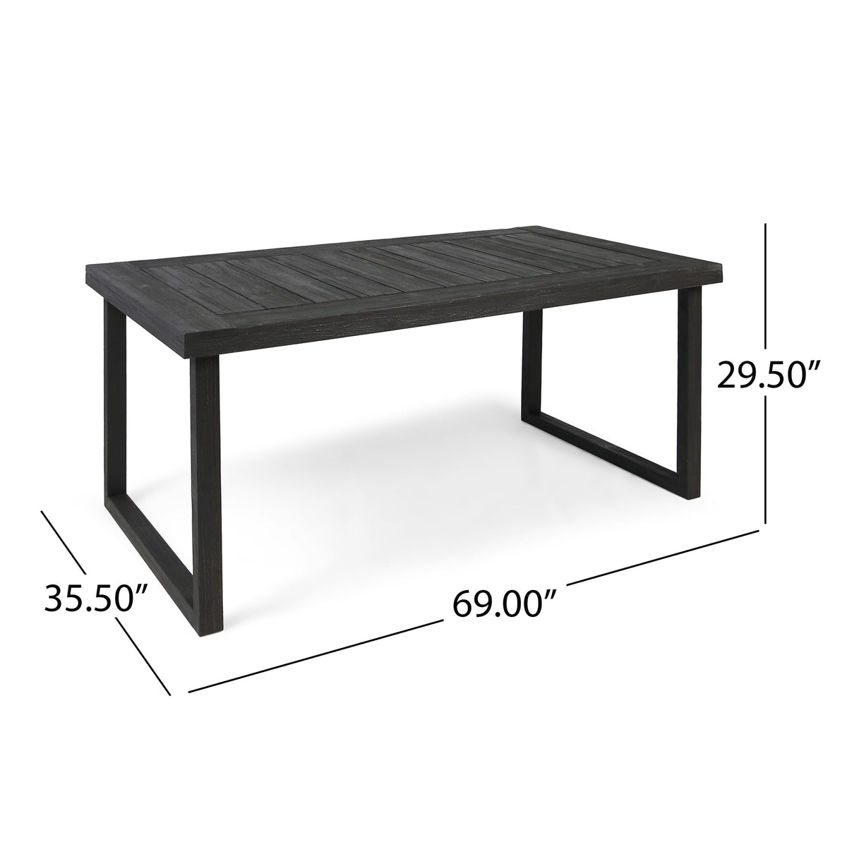 2-Piece Solid Acacia Wood Outdoor Dining Set, photo 3 of 10
