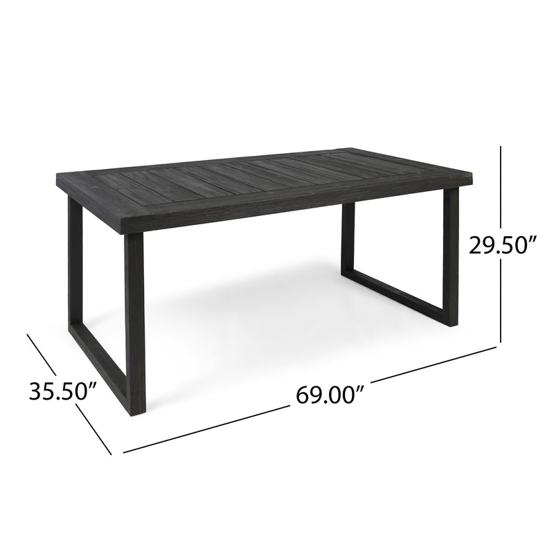2-Piece Solid Acacia Wood Outdoor Dining Set, photo 3 of 10
