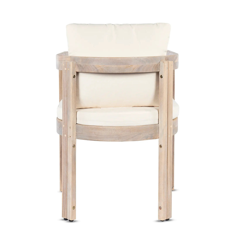 7 Pieces Acacia Wood Outdoor Dining Set with Cream Cushions by HouseOfZazla