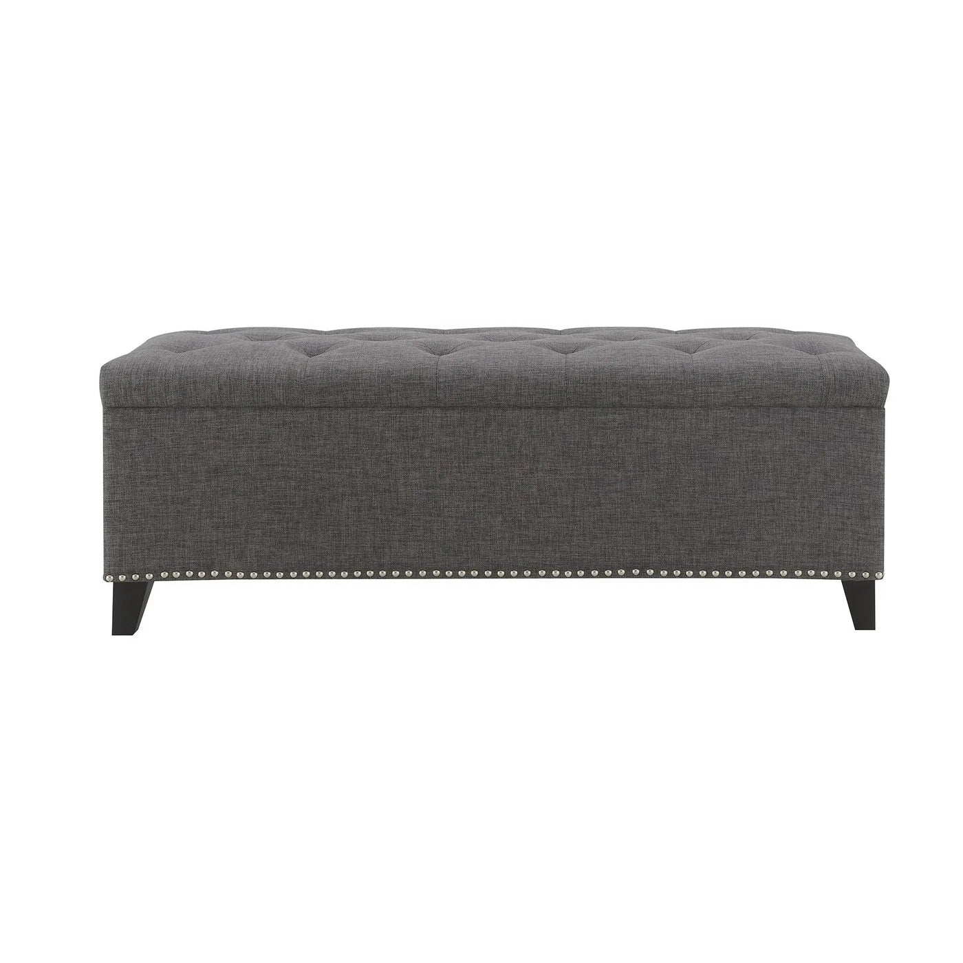 Button-Tufted Storage Ottoman With Safety Close Hinge by HouseOfZazla