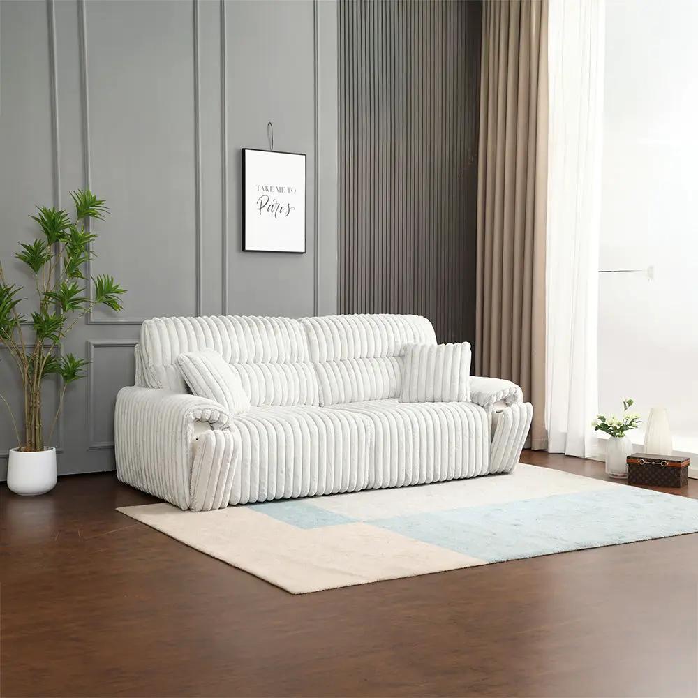 Jaya - Power Motion Sofa With Sleeper & USB Port - Mondo Gray Corduroy by Unique Piece Furniture